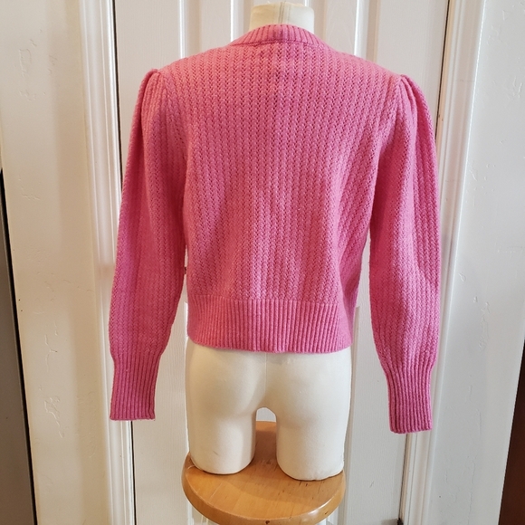 Elodie Vibrant Pink Crew Neck Sweater - Picture 3 of 7